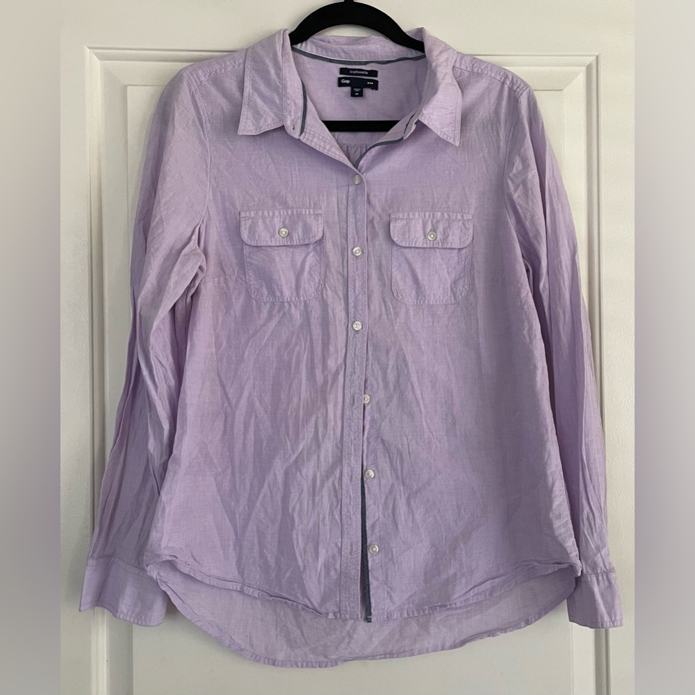 GAP Light Purple Boyfriend Fit Women’s Shirt